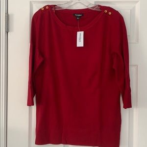 Red soft 3/4 sleeve sweater